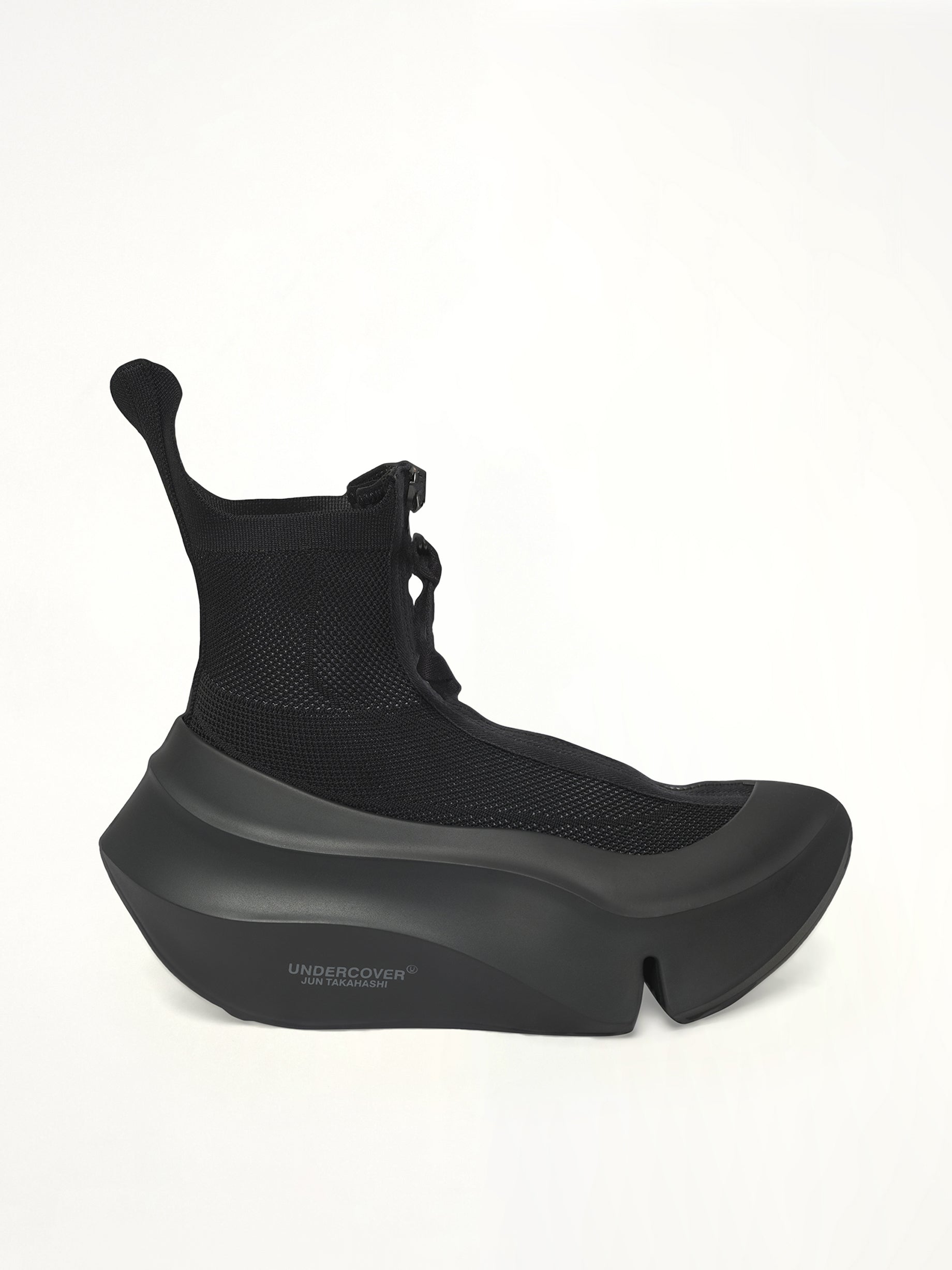 UC X Grounds Sneaker in Black Side View | UNDERCOVER