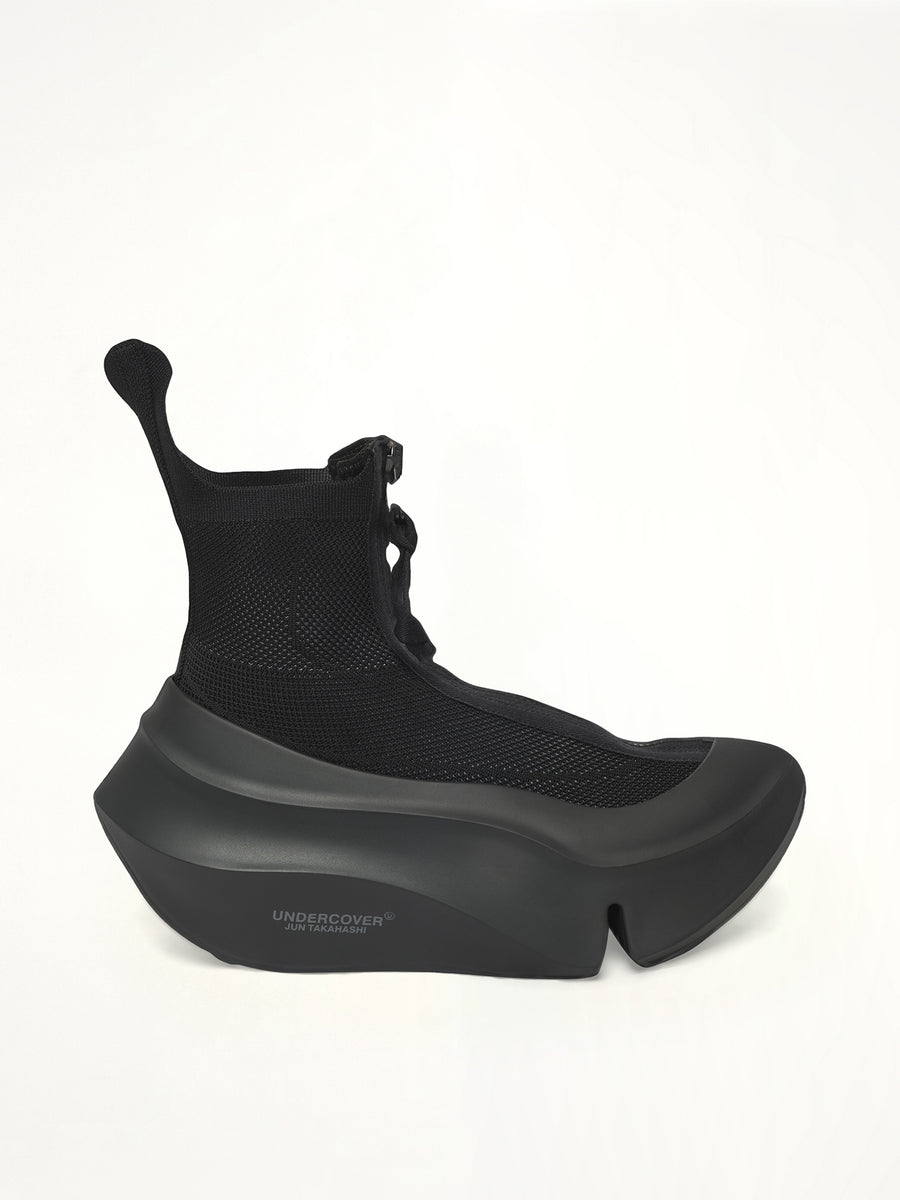 UC X Grounds Sneaker in Black Side View | UNDERCOVER