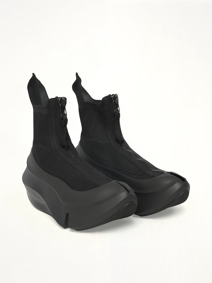 UC X Grounds Sneaker in Black Front View | UNDERCOVER