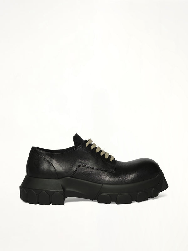 Laceup Bozo Tractor in Black Side View | RICK OWENS