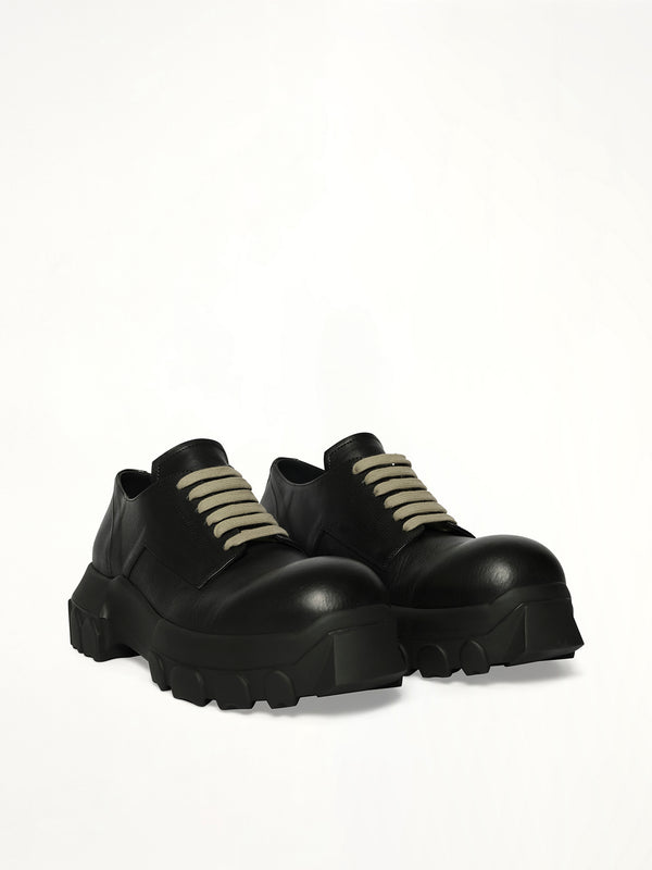 Laceup Bozo Tractor in Black Front View | RICK OWENS