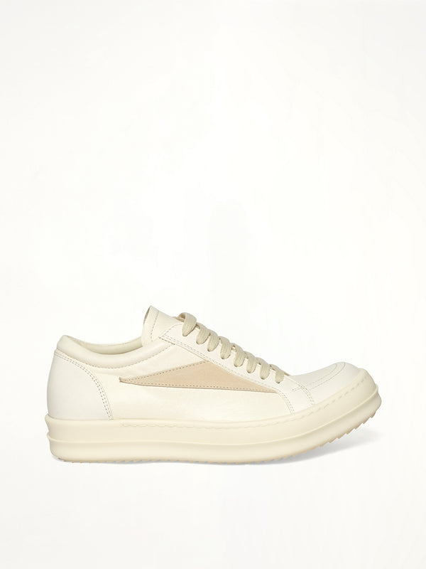 Vintage Sneaks in Milk/Milk/Milk Side View | RICK OWENS