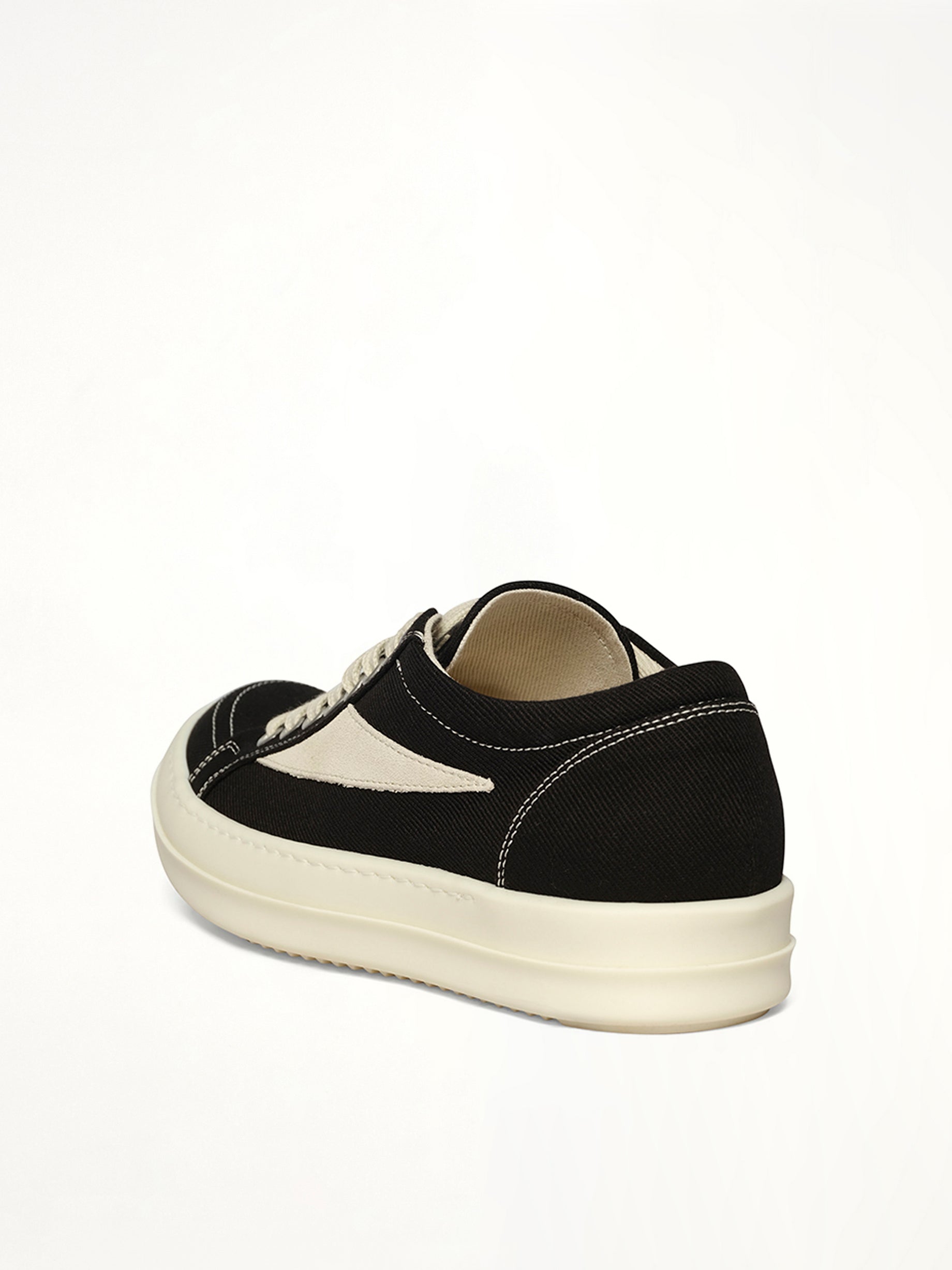 Vintage Sneaks in Black/Milk/Milk Back View | RICK OWENS DRKSHDW