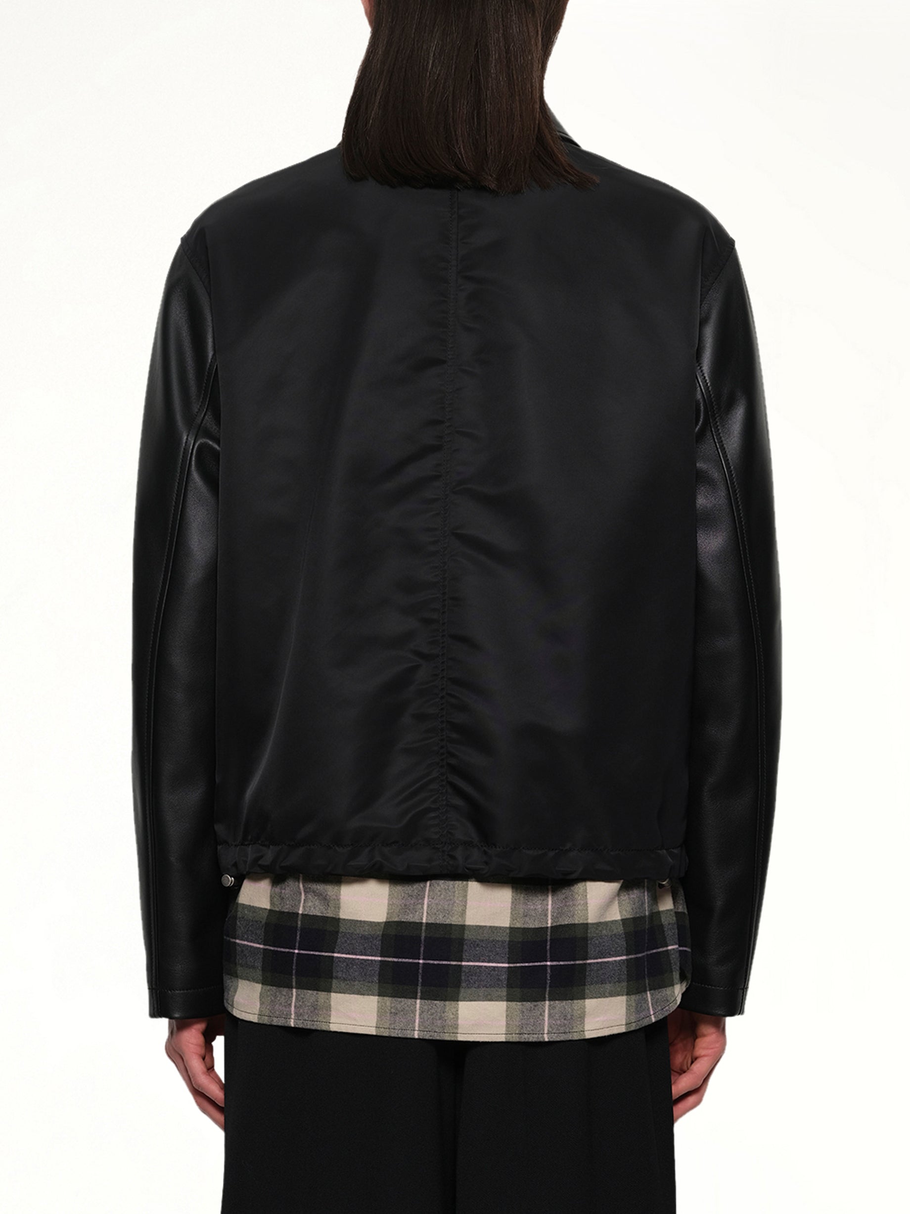 Leather Workwear Jacket in Black