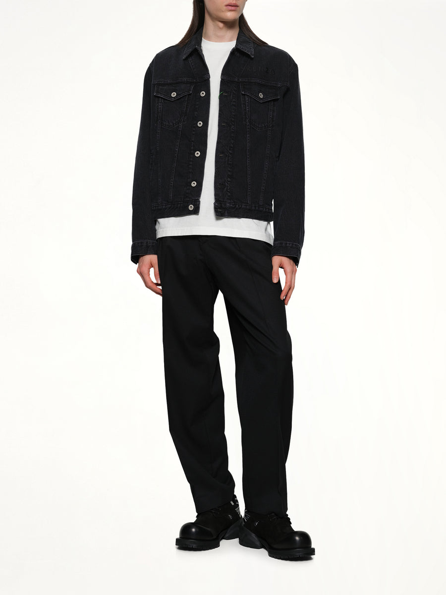 Boke Flower Trucker Jacket in Black