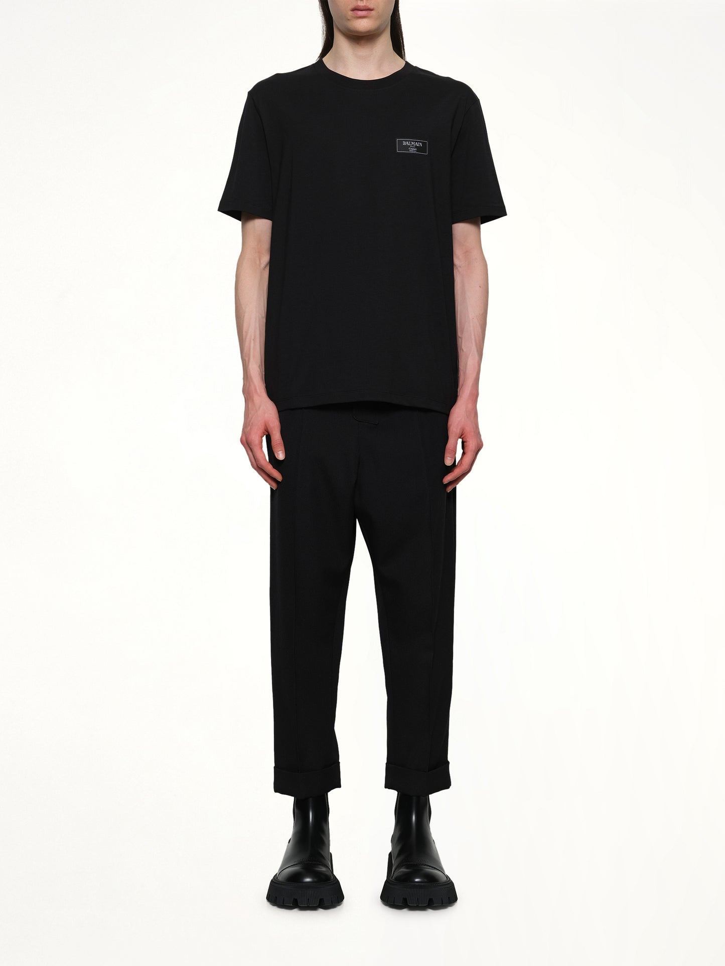 Couture Label Regular T-Shirt in Black
