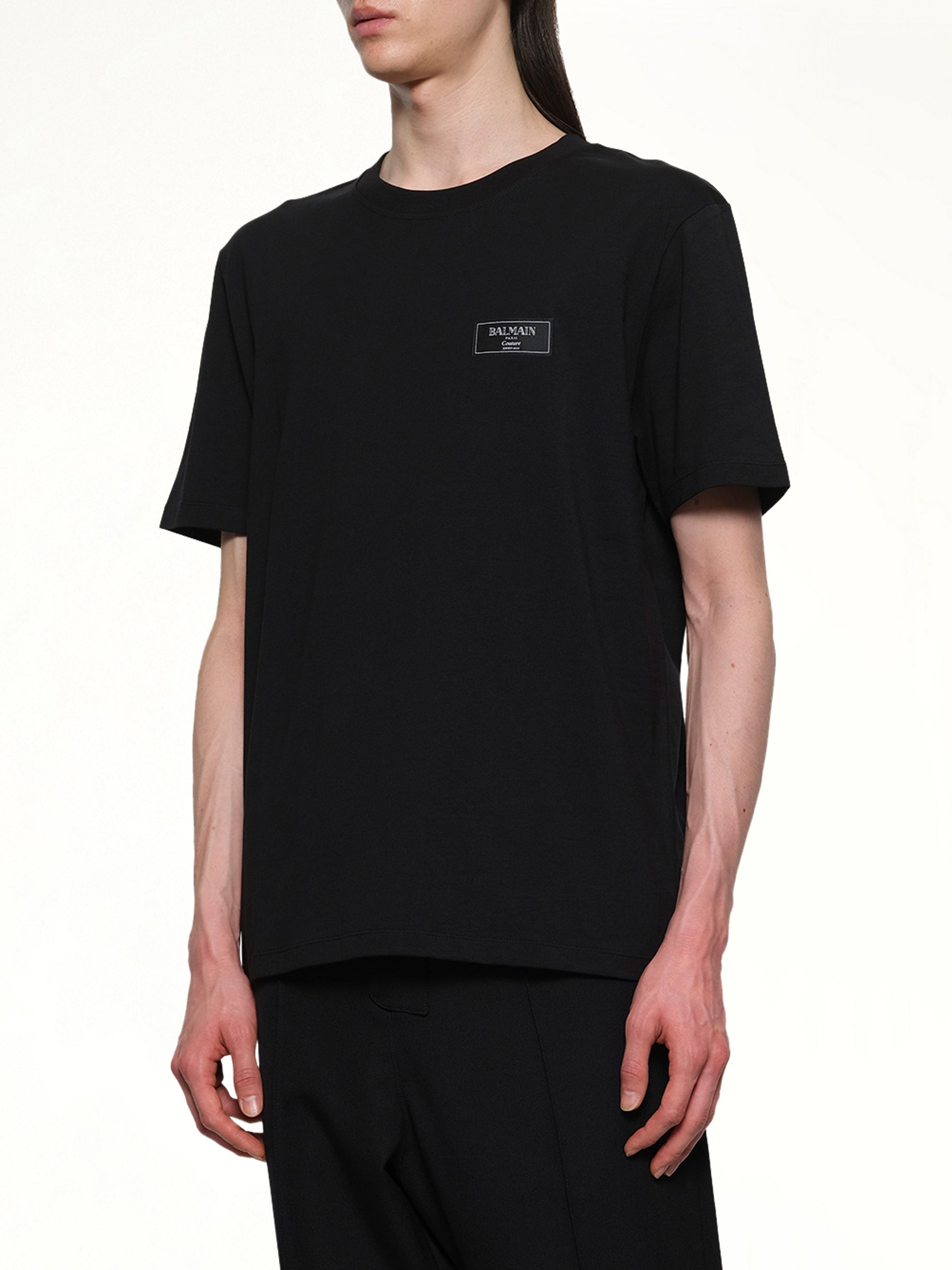 クチュール ラベル レギュラー Tシャツ イン ブラック