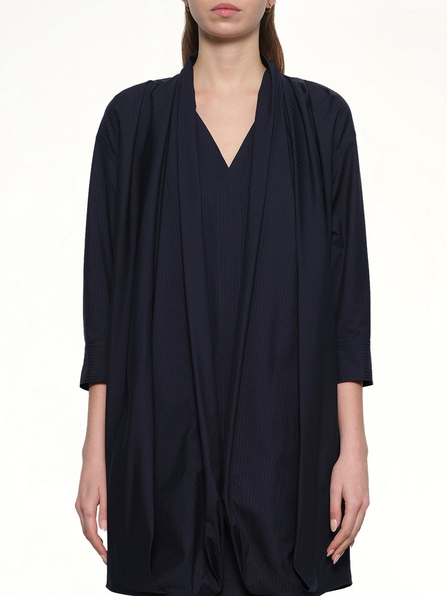 Draped Dress in Navy Blue