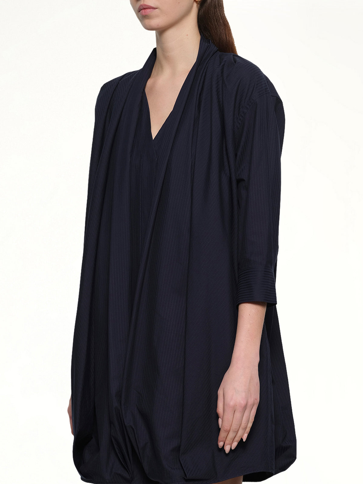 Draped Dress in Navy Blue