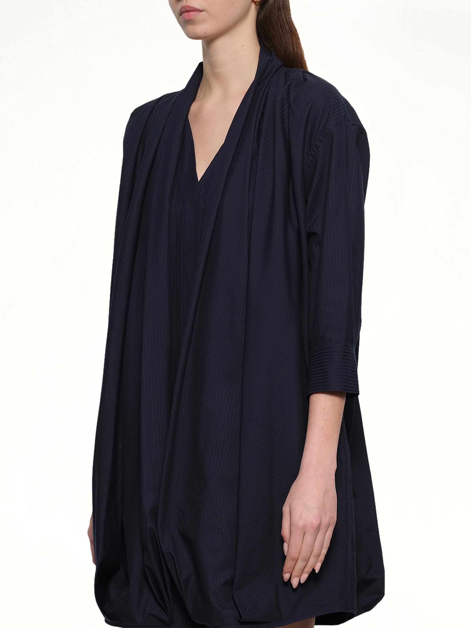 Draped Dress in Navy Blue