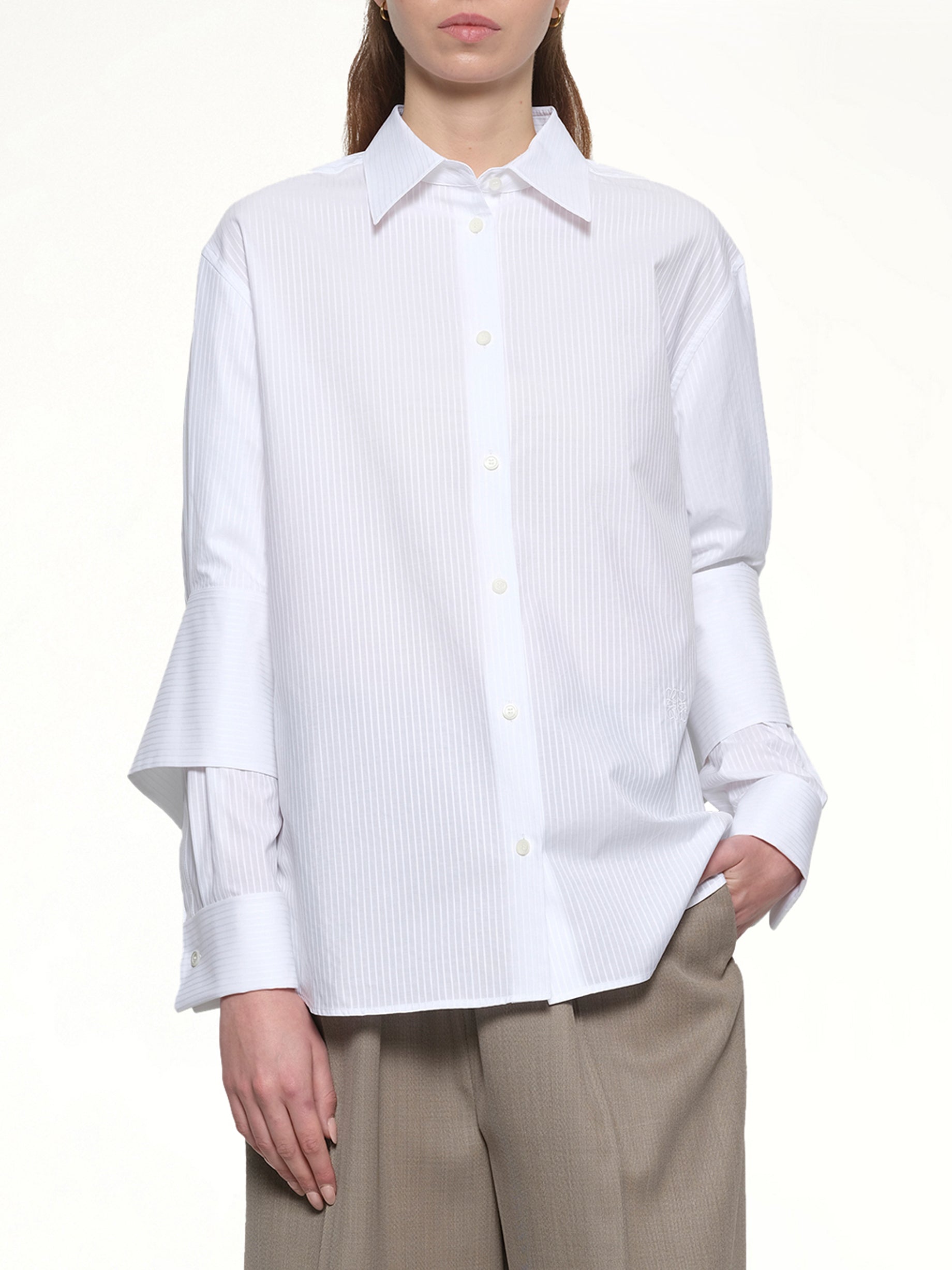 Turn-Up Shirt in White