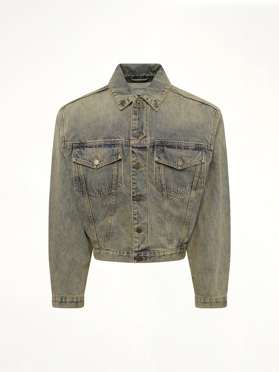 Shrunken Denim Jacket in Sufacewave
