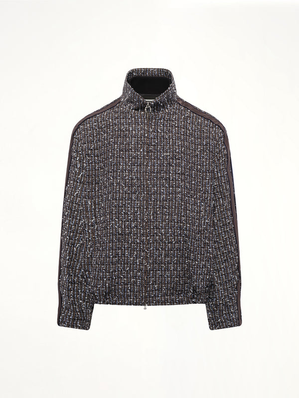 Tweed Track Jacket in Blue