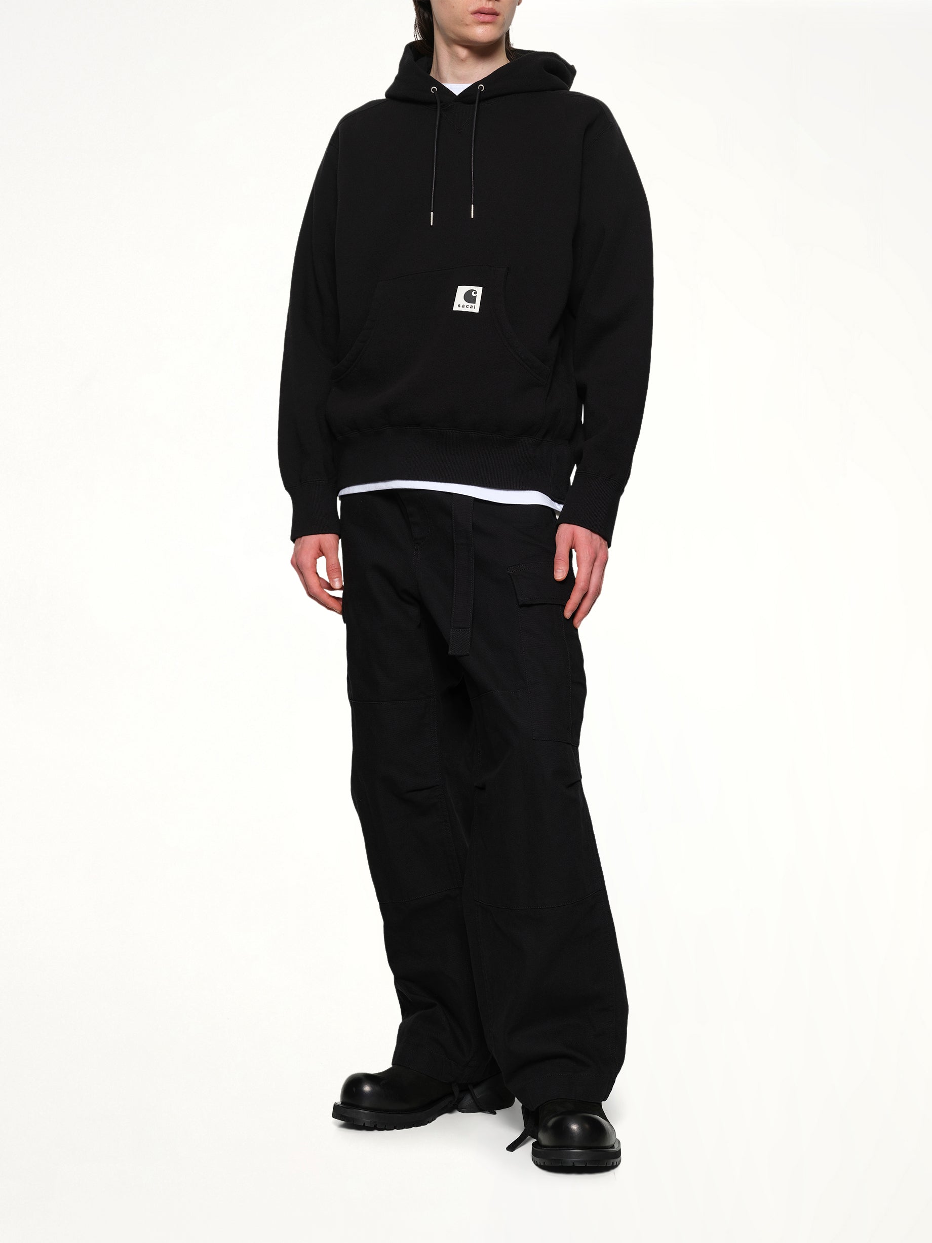 블랙 Carhartt WIP 코튼 저지 후디
