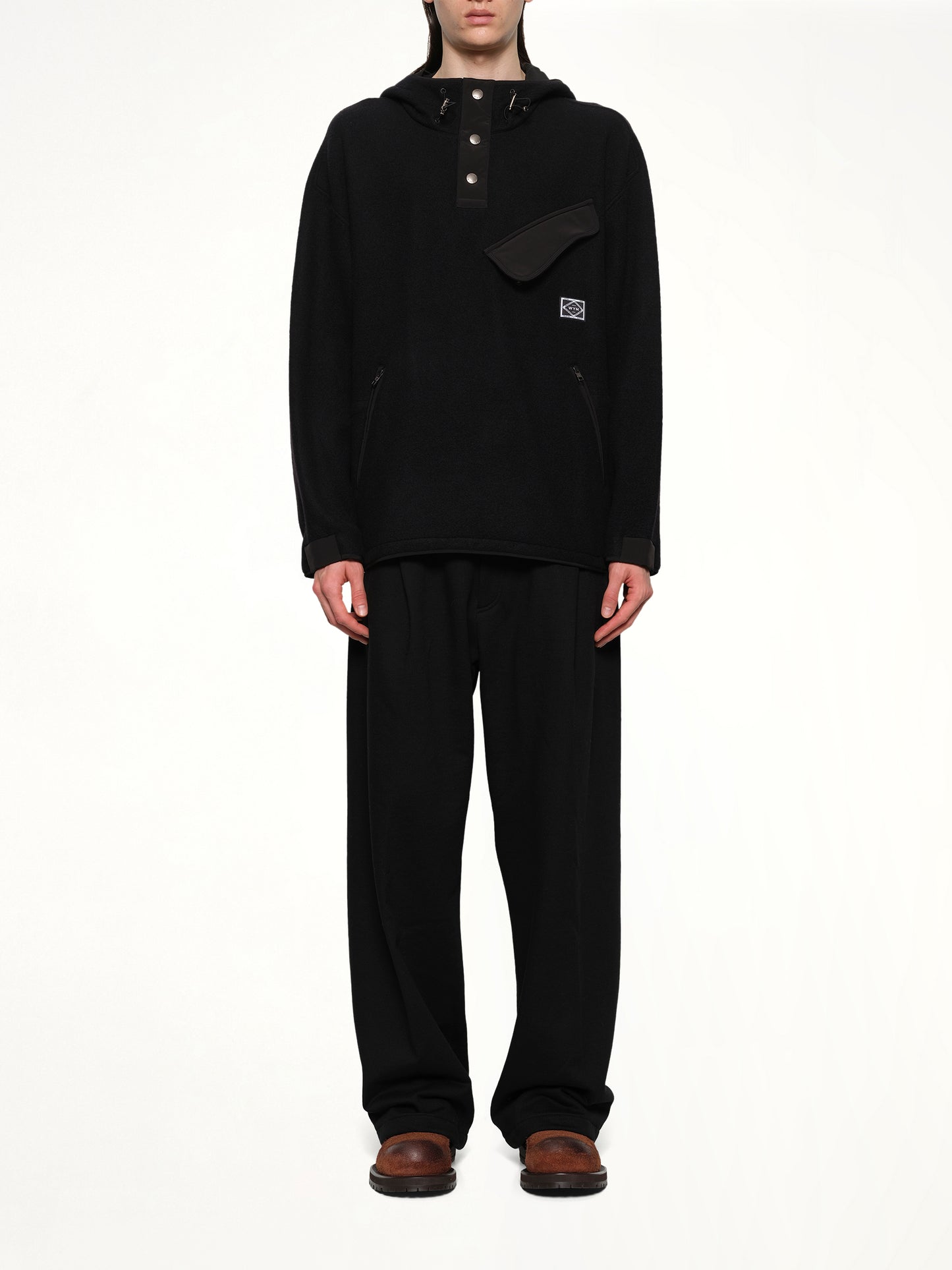 Fleece Hoodie in Black