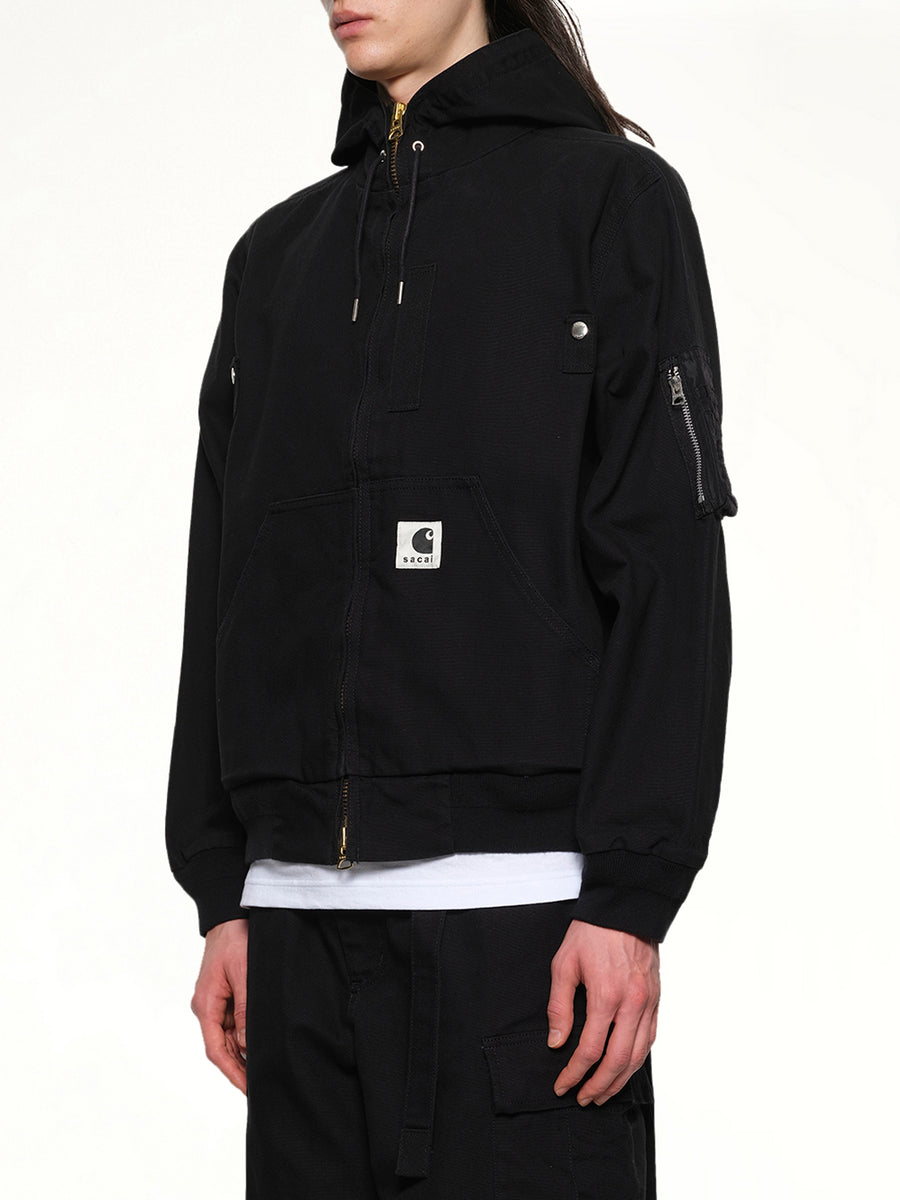 Carhartt WIP Washed Duck Hooded Blouson in Black
