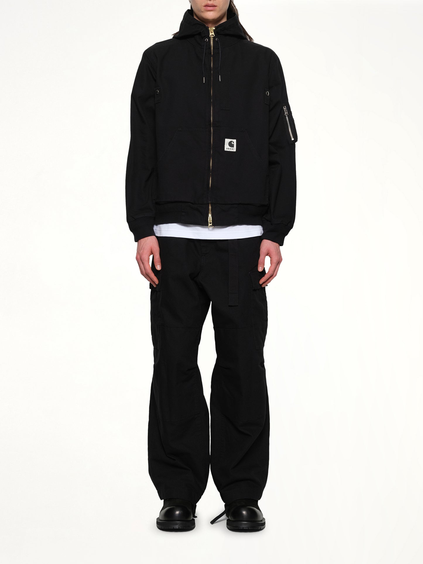 Carhartt WIP Washed Duck Hooded Blouson in Black