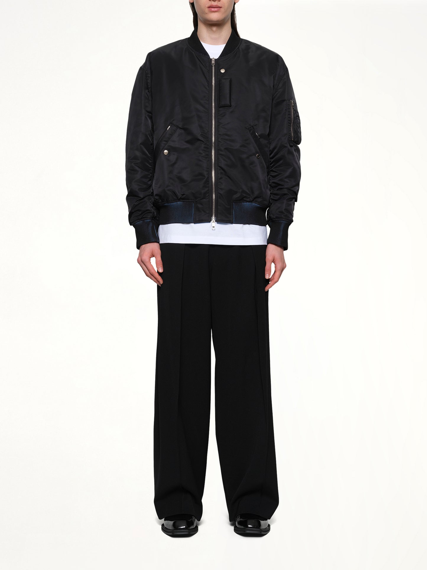 Dyed Bomber Jacket in Black