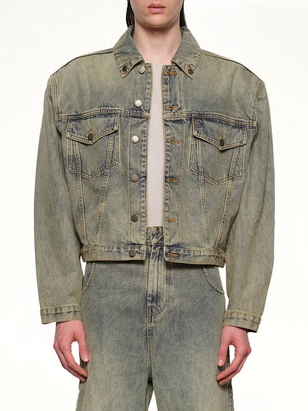 Shrunken Denim Jacket in Sufacewave