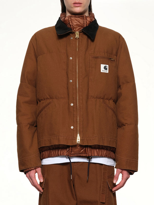 Carhartt WIP Washed Duck Puffer Jacket in Dark Beige