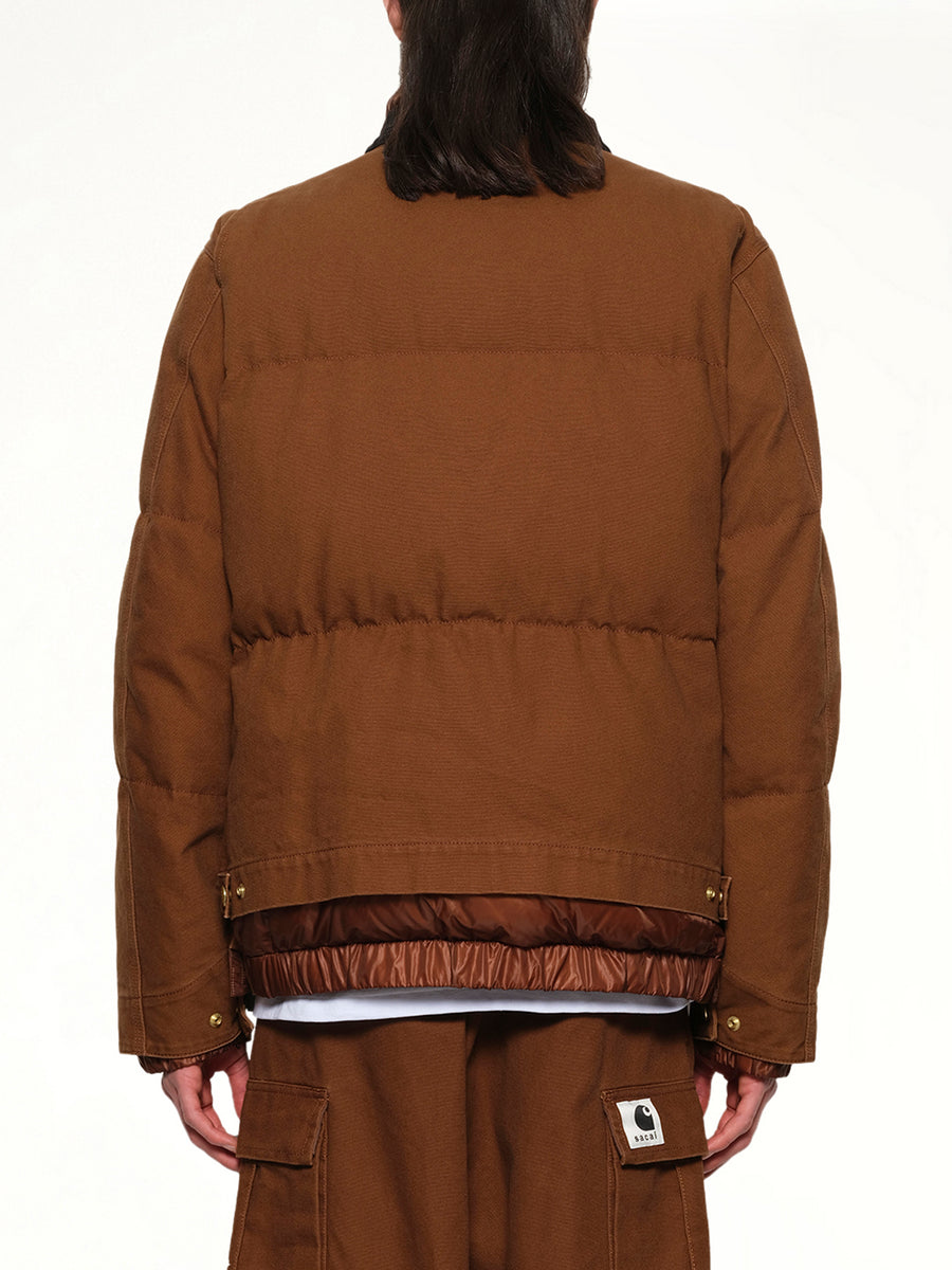 Carhartt WIP Washed Duck Puffer Jacket in Dark Beige