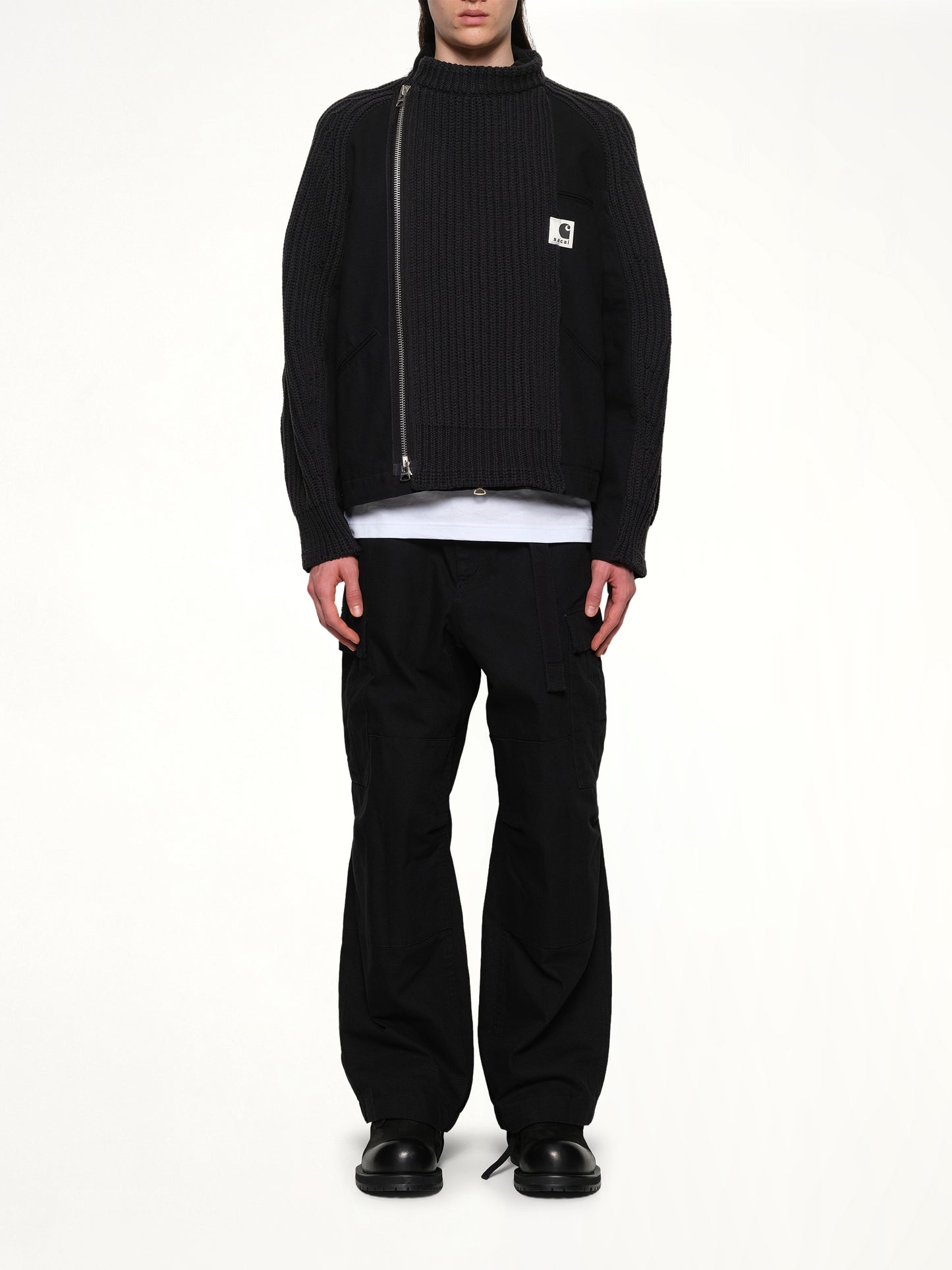 Carhartt WIP Washed Duck x Wool Knit Blouson in Black