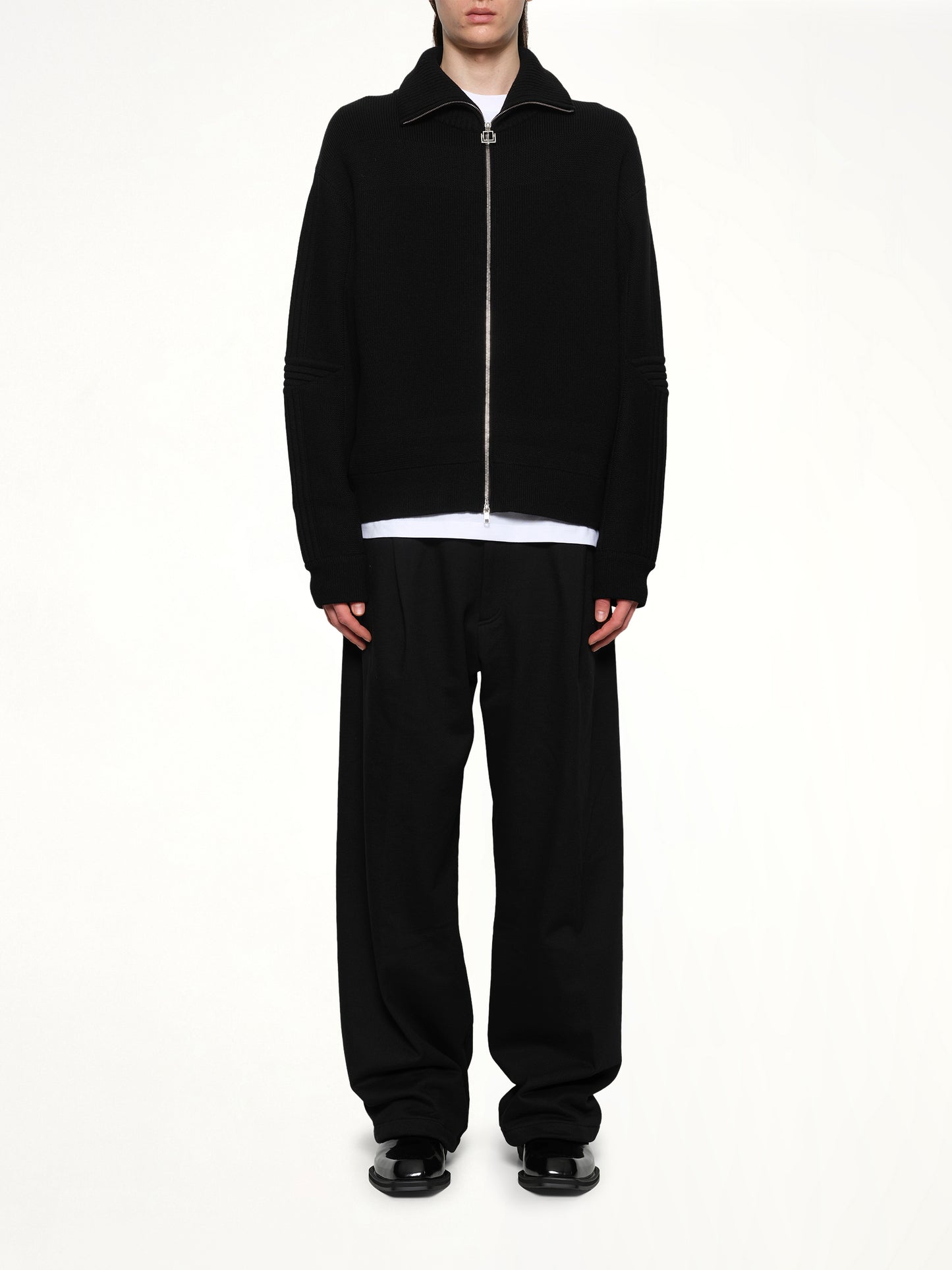 Zipped Cardigan in Black