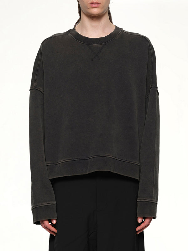 Box Crewneck in Washed Black