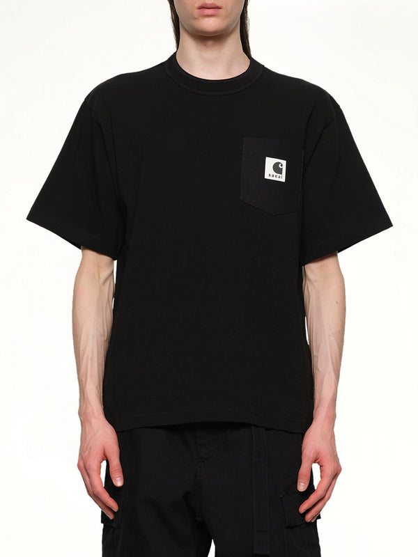 블랙 Carhartt WIP 코튼 저지 티셔츠