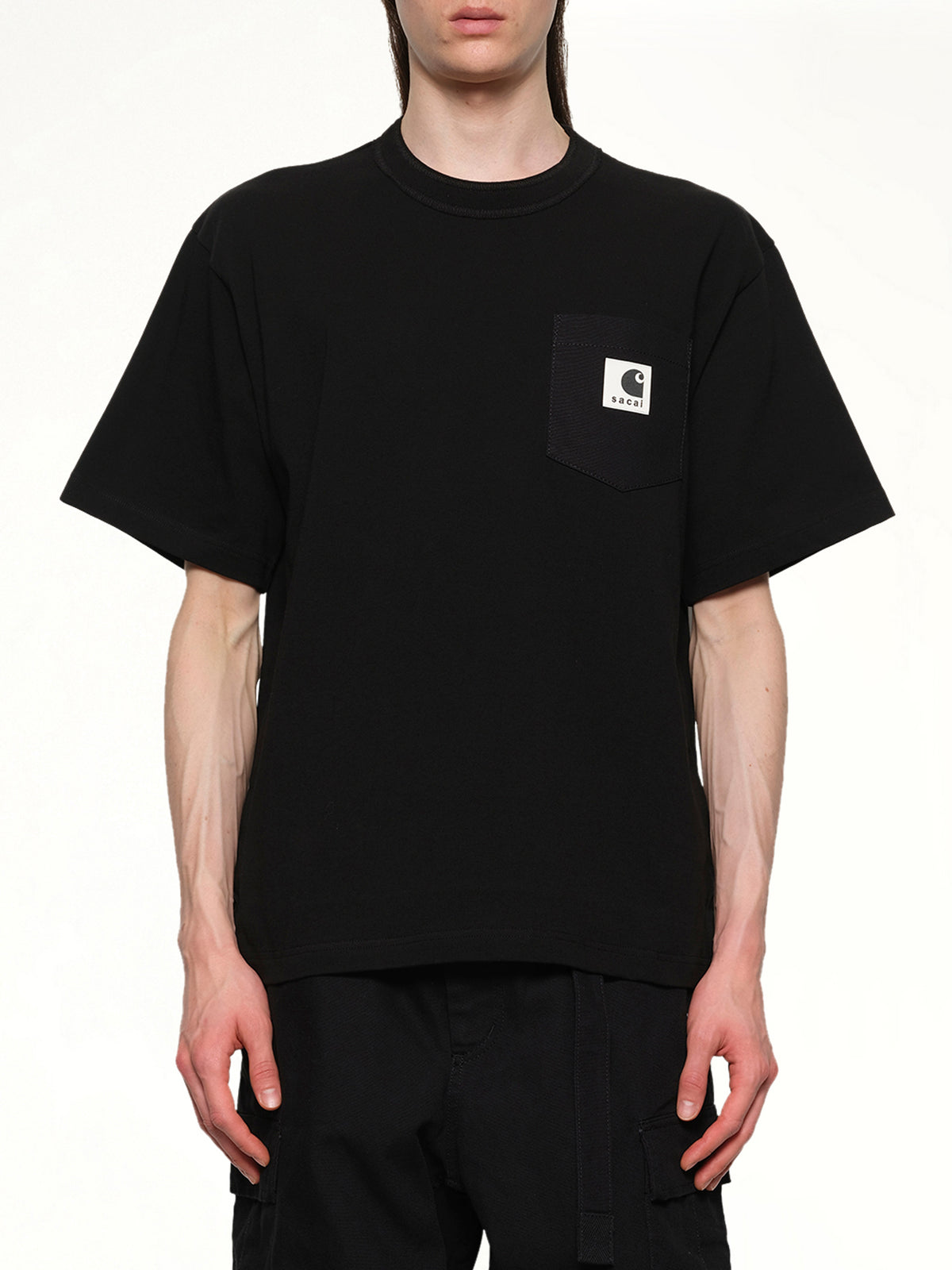 블랙 Carhartt WIP 코튼 저지 티셔츠