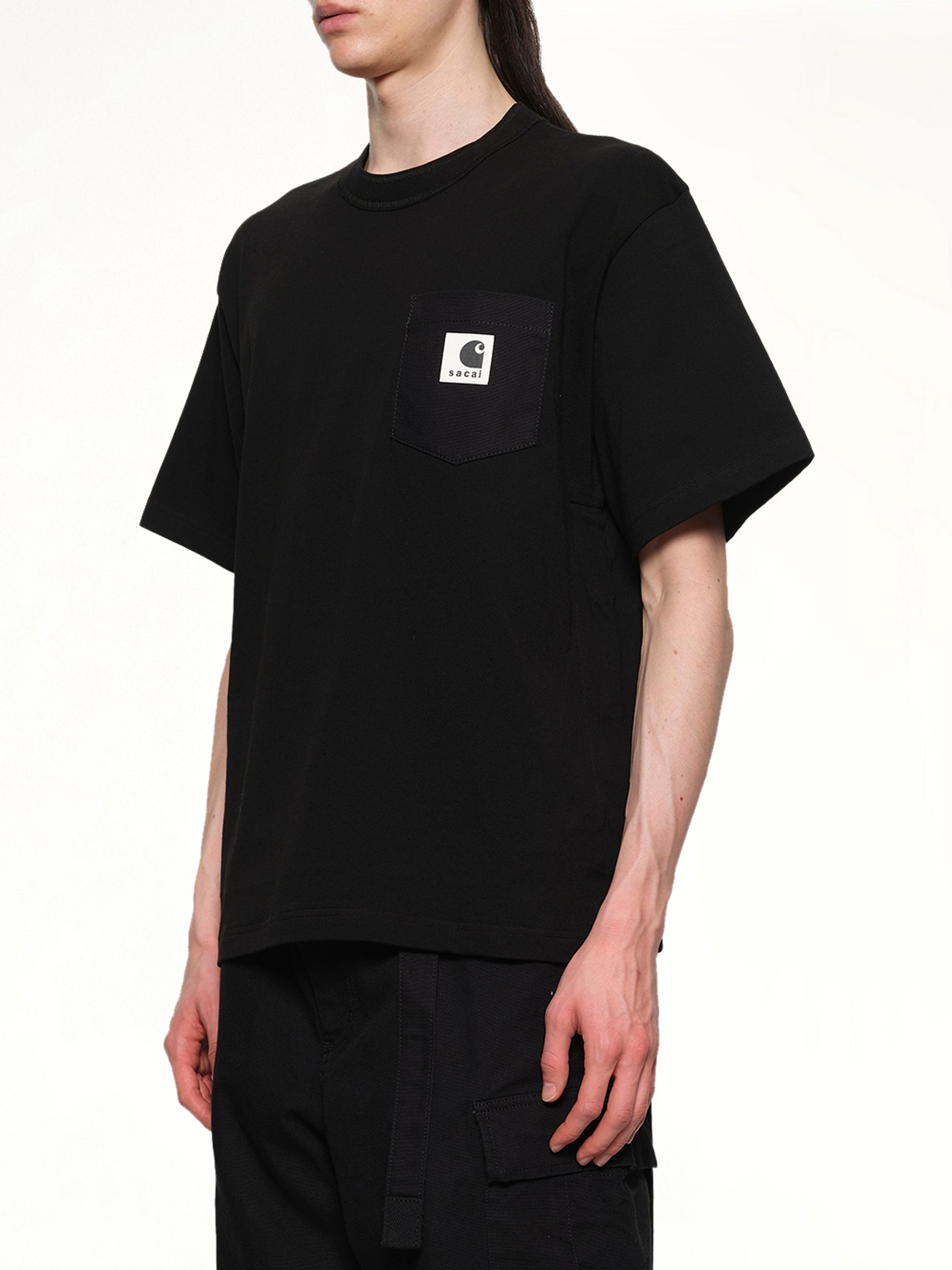 블랙 Carhartt WIP 코튼 저지 티셔츠
