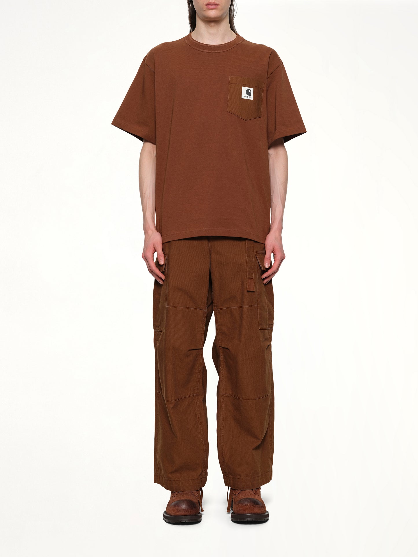Carhartt WIP Cotton Jersey T-Shirt in Dark Beige