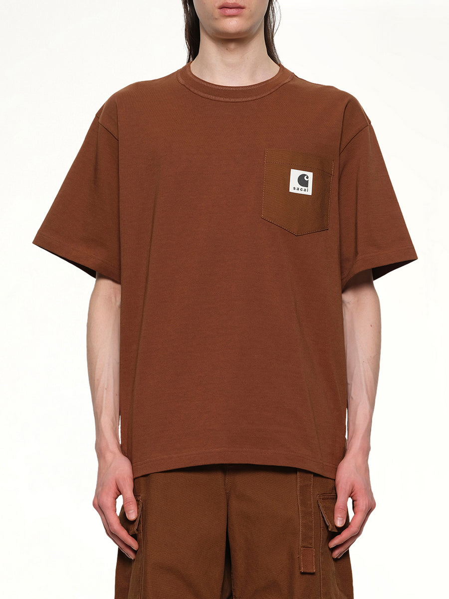 Carhartt WIP Cotton Jersey T-Shirt in Dark Beige
