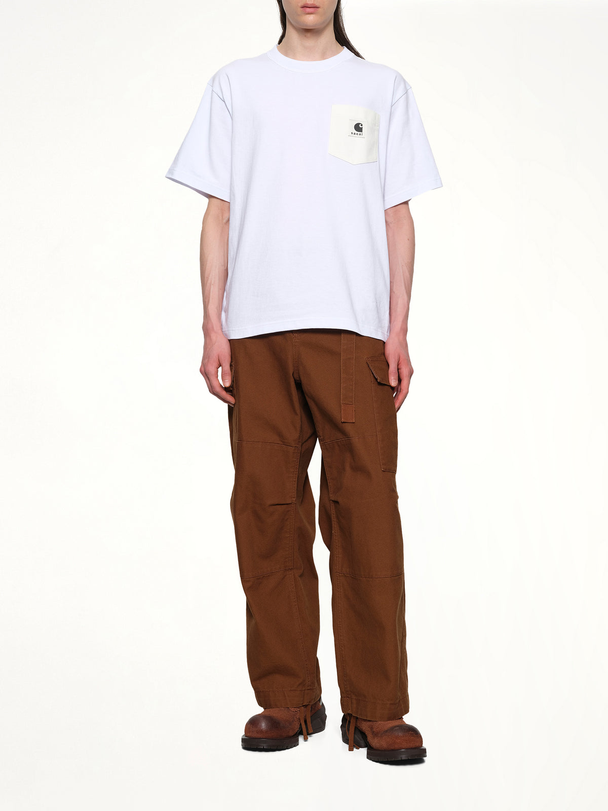 화이트 Carhartt WIP 코튼 저지 티셔츠