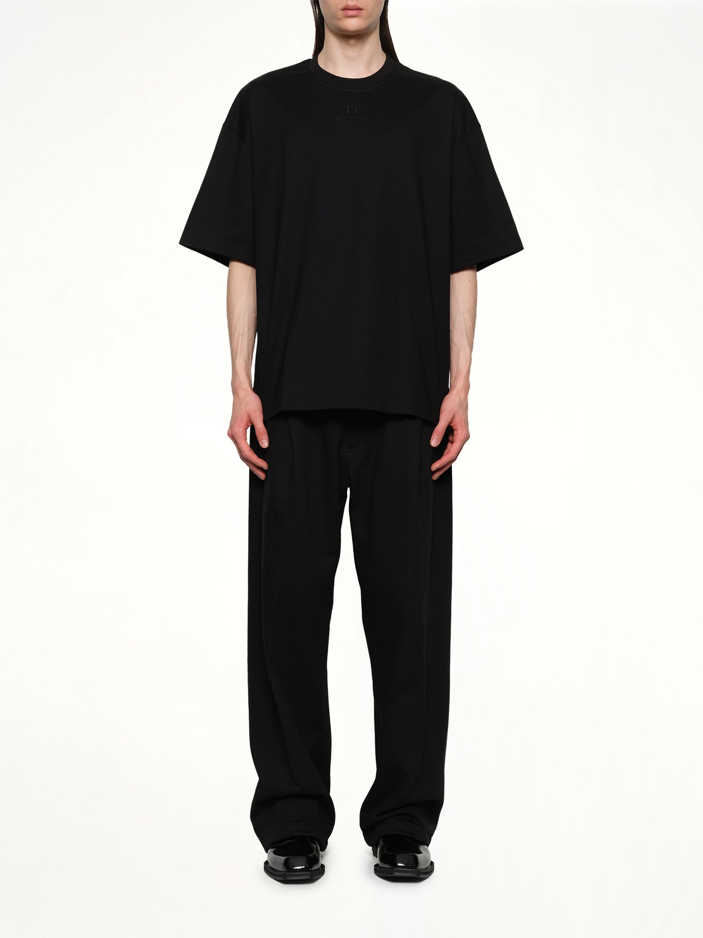 Square Embroidery T-Shirt in Black