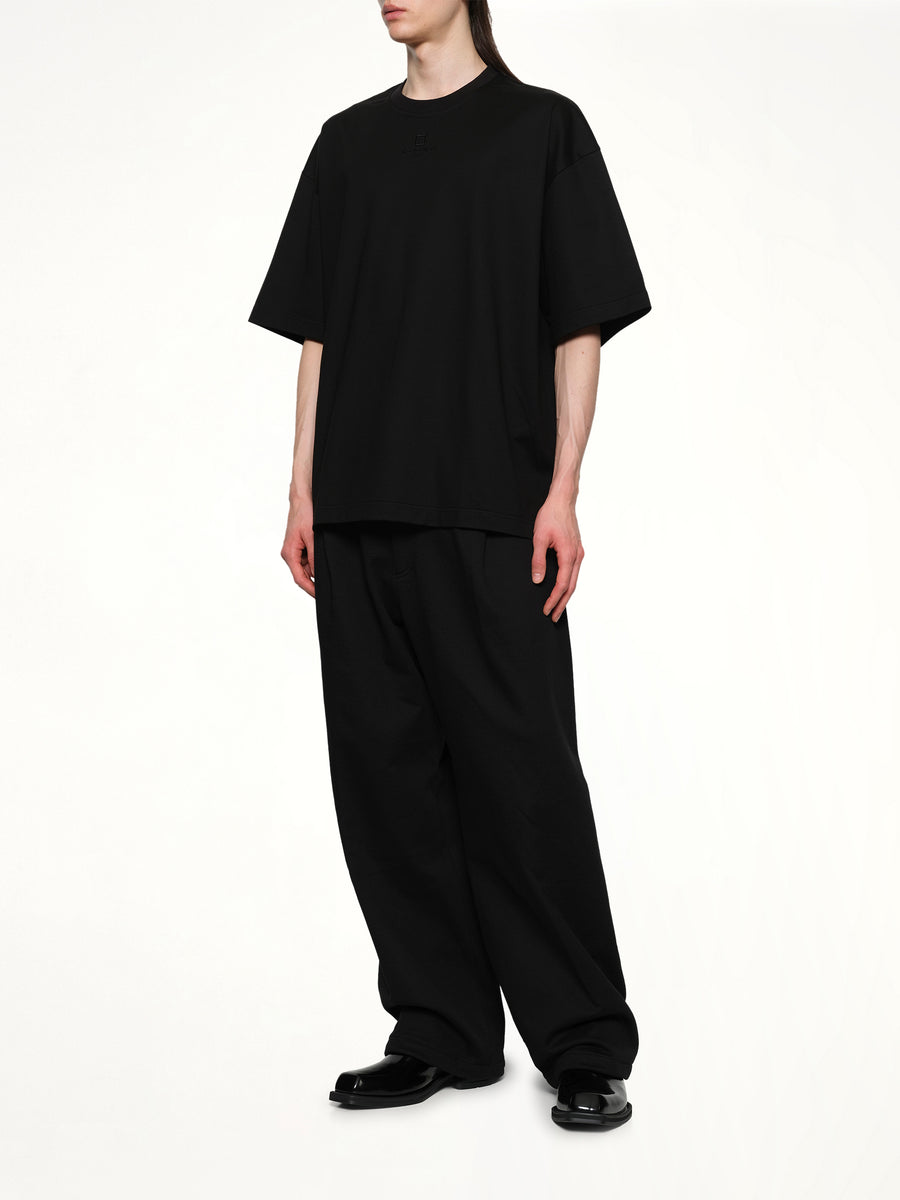 Square Embroidery T-Shirt in Black