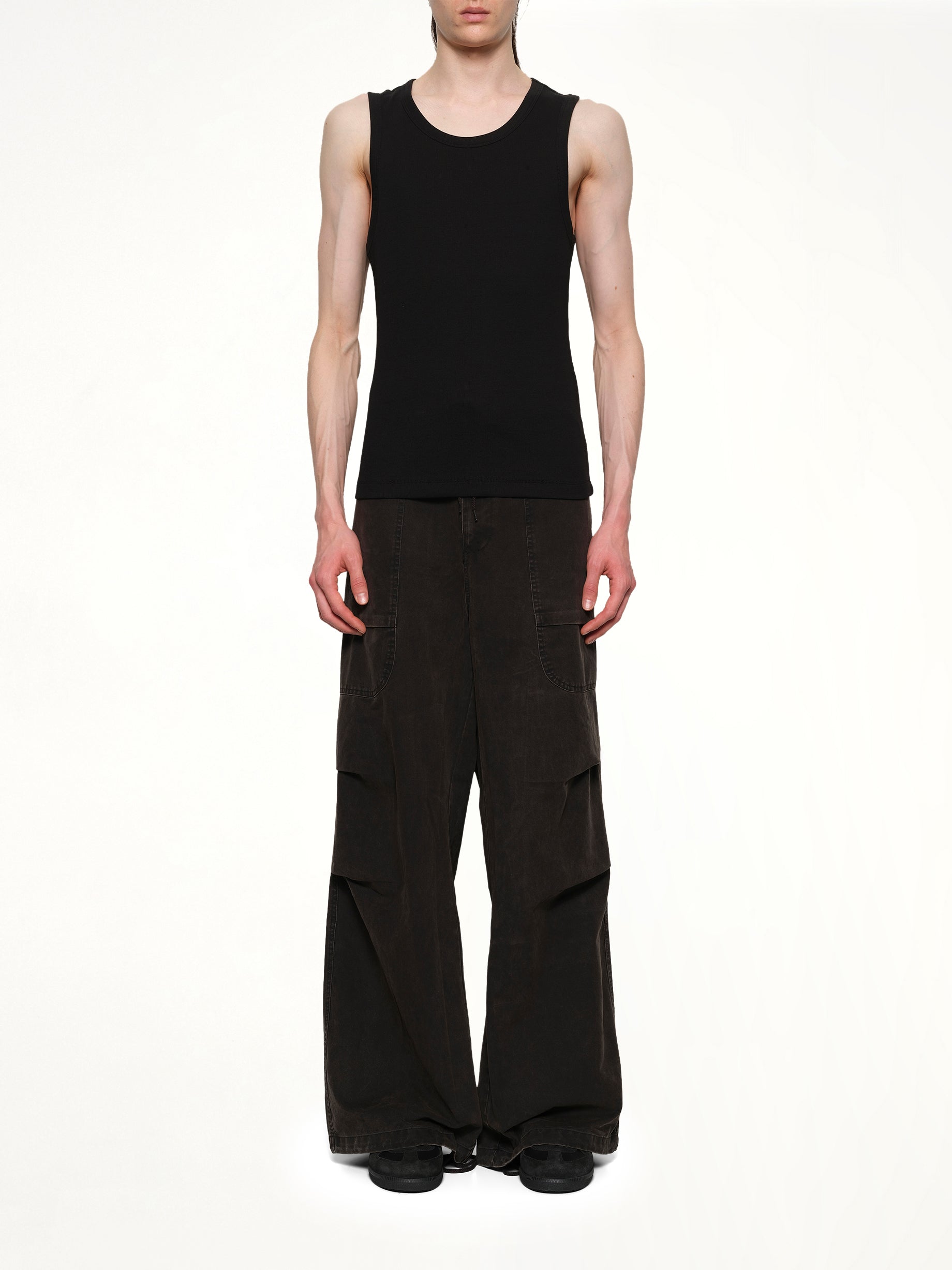Rib Tank Top in Black
