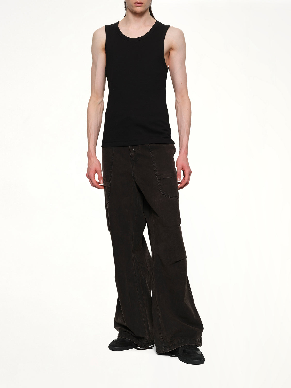 Rib Tank Top in Black