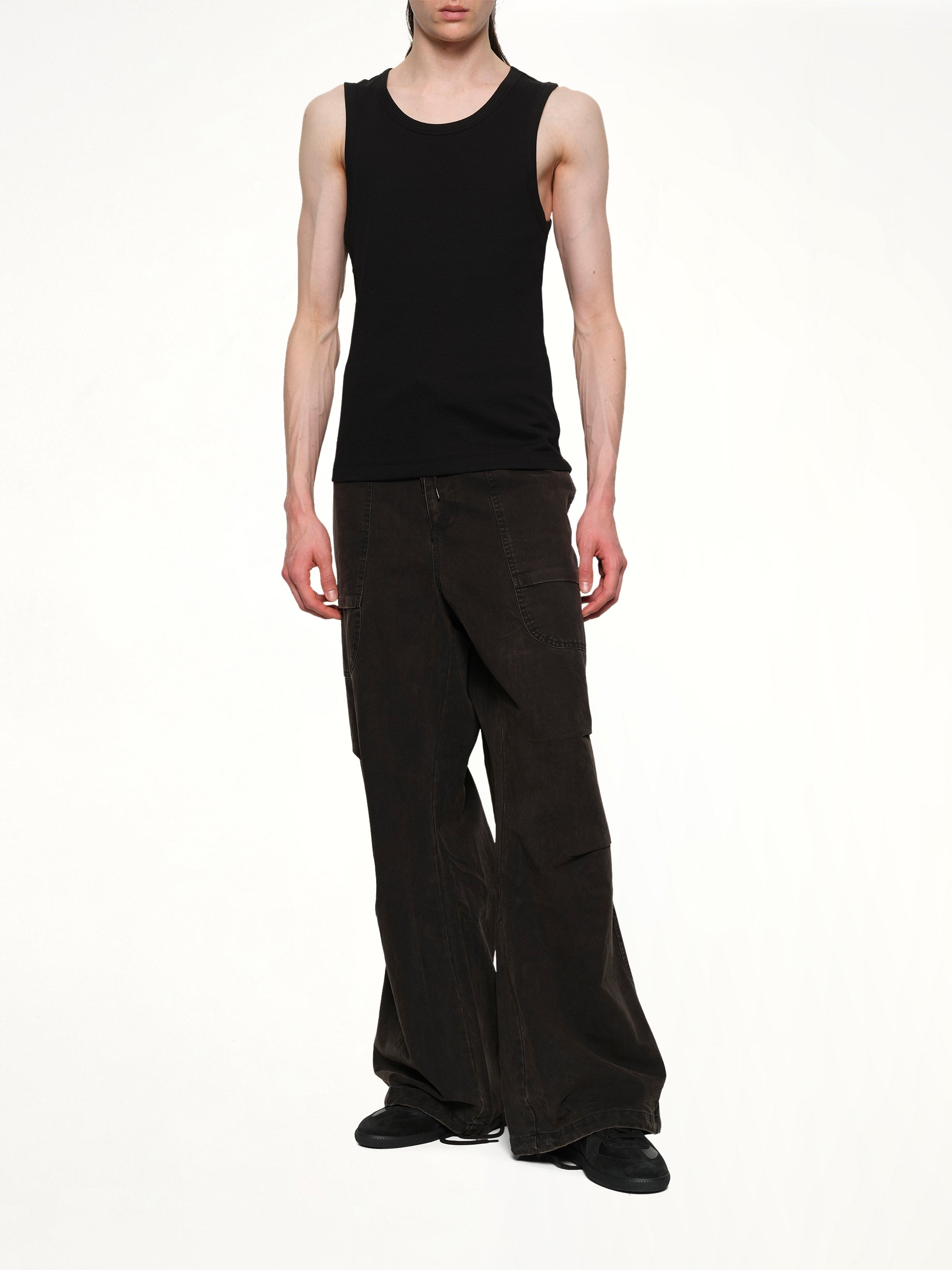 Rib Tank Top in Black