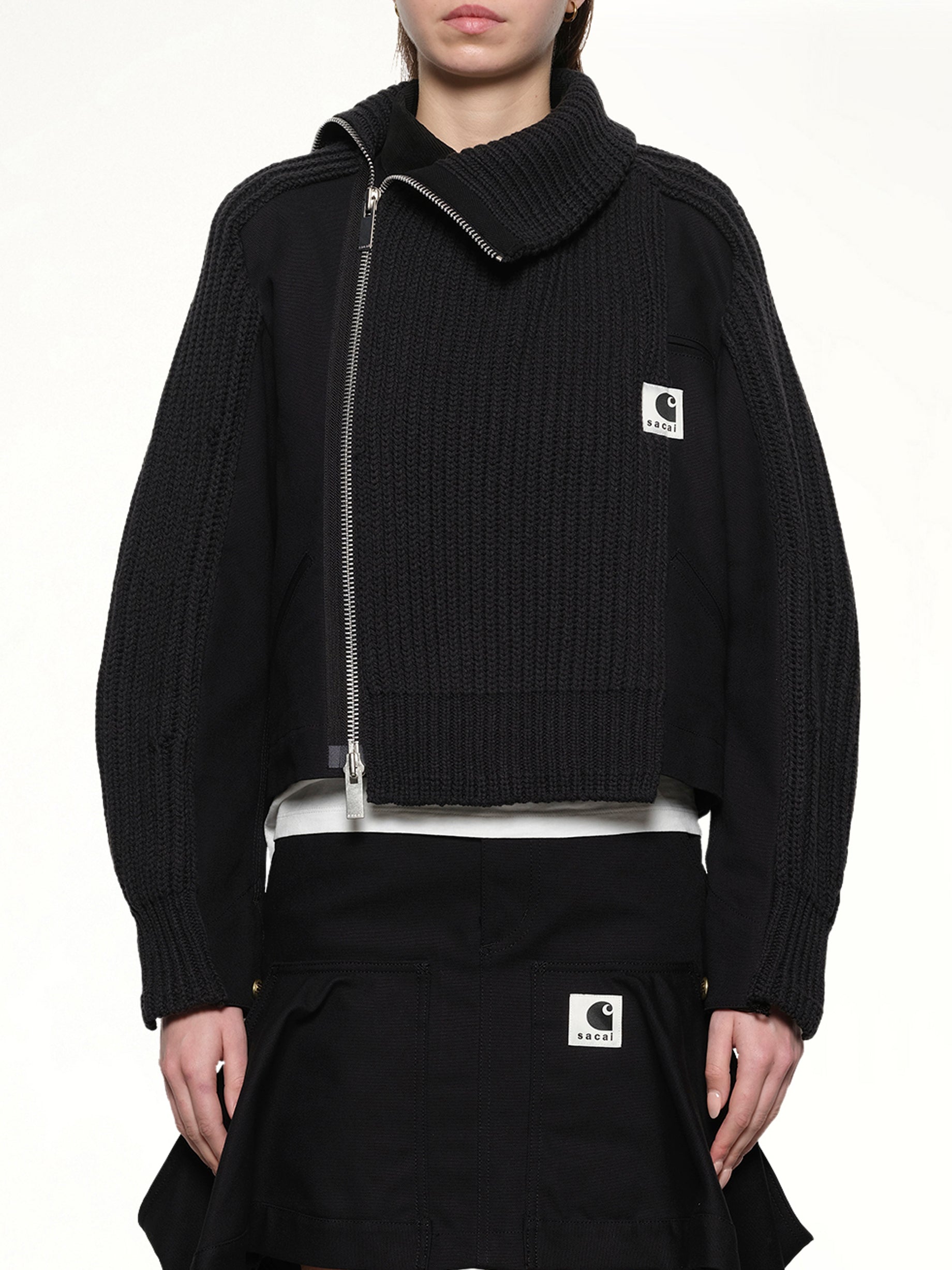 SACAI - Womens Carhartt WIP Duck x Wool Knit Blouson Black