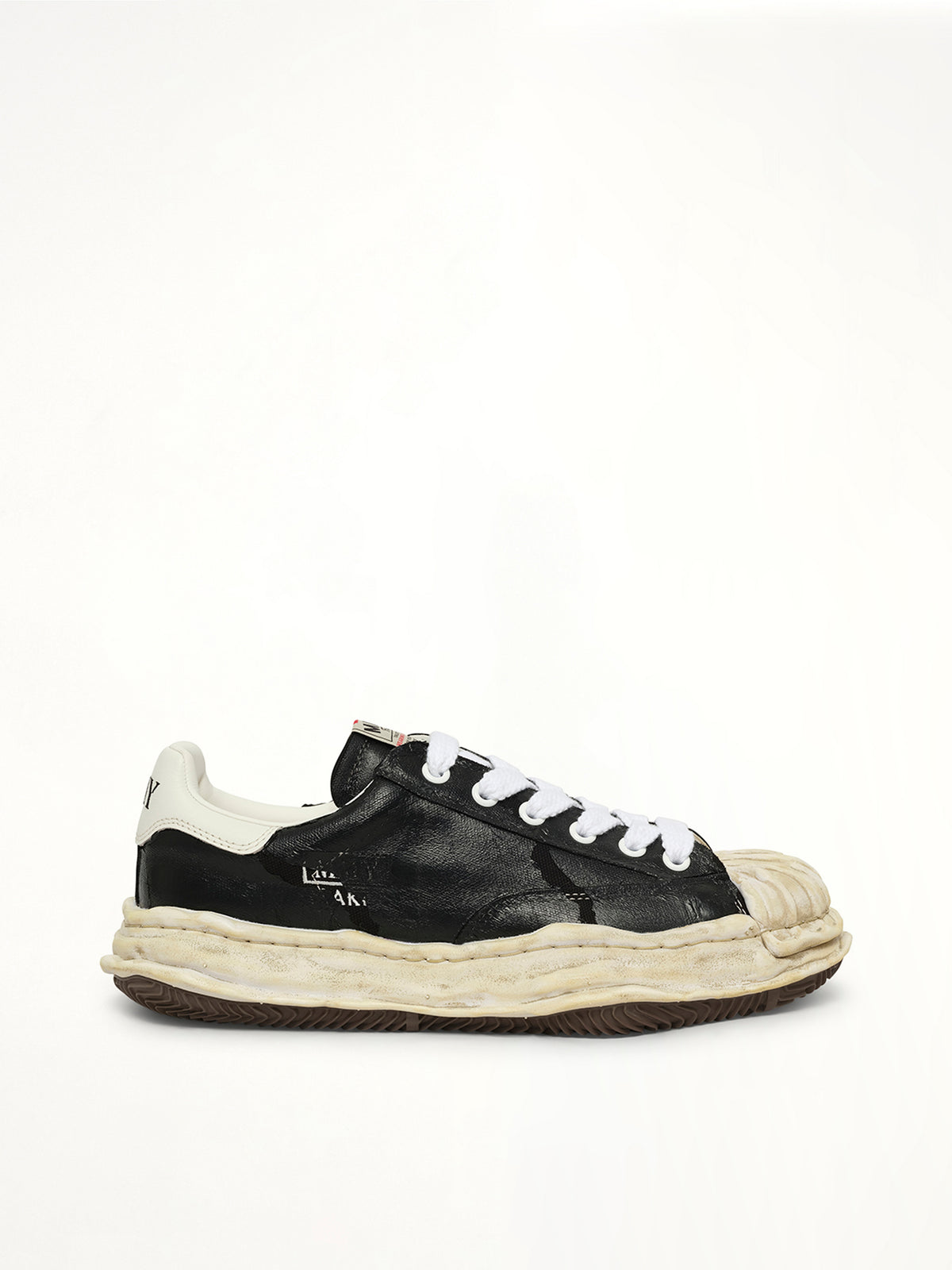Blakey OG Torn Sneaker in Black Side View | MAISON MIHARA YASUHIRO
