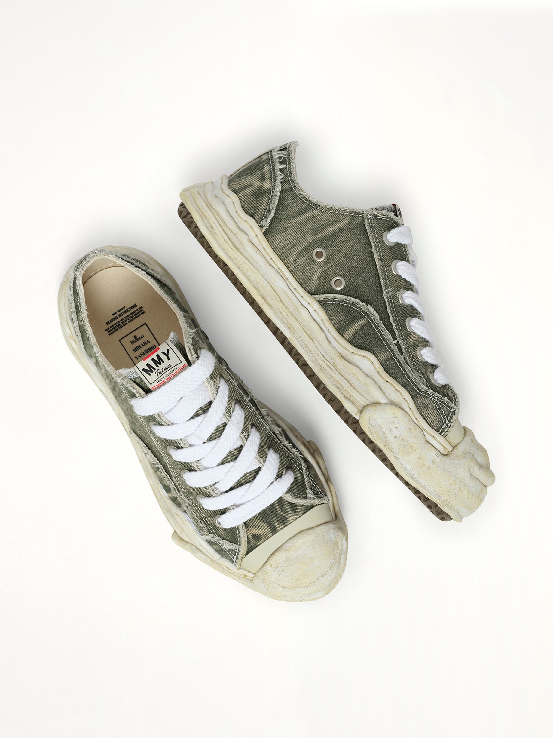 Hank OG Sole Bleaching Sneaker in Gray Top View | MAISON MIHARA YASUHIRO