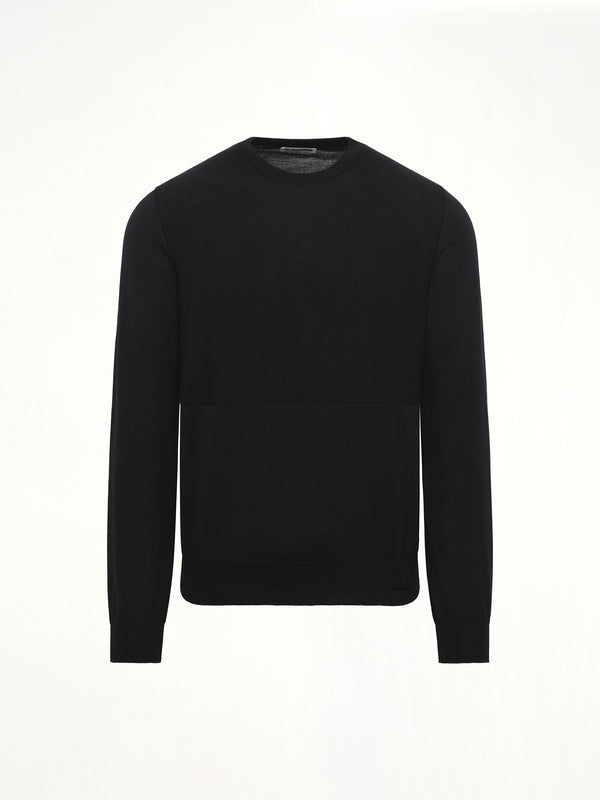 Superfine Merino Wool Sweater in Black