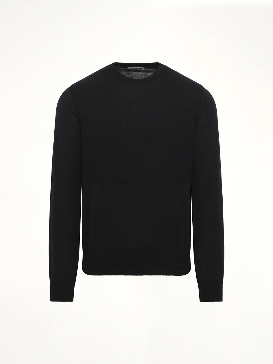 Superfine Merino Wool Sweater in Black