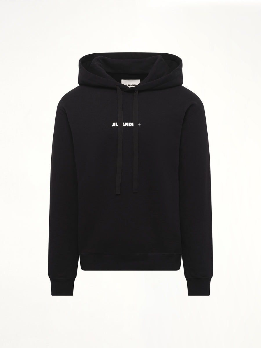 Plus Compact Terry Hoodie in Black