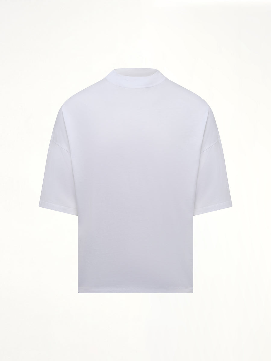 Mock Neck T-Shirt in White