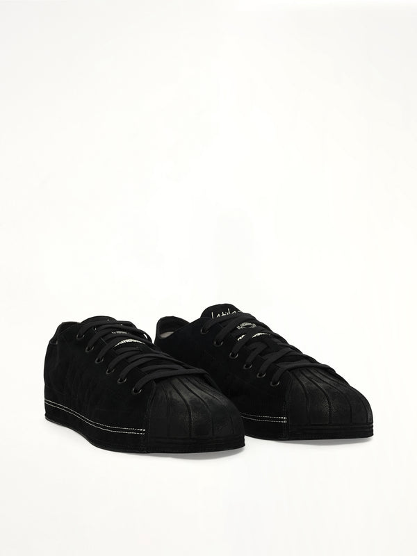 Y-3 X NBHD Nizzastar Lo Sneaker in Black/Off White Front View | Y-3