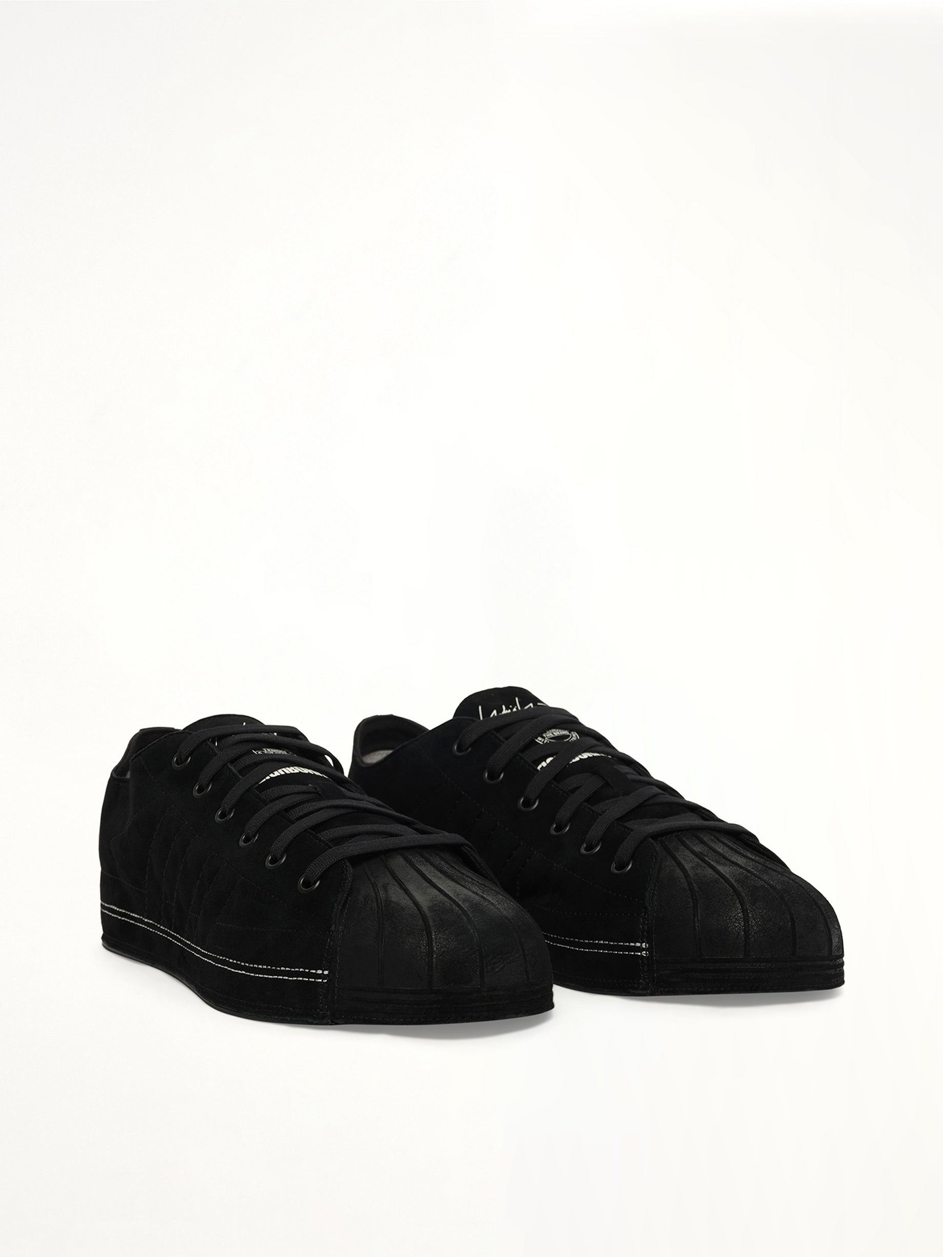 Y-3 X NBHD Nizzastar Lo Sneaker in Black/Off White Front View | Y-3