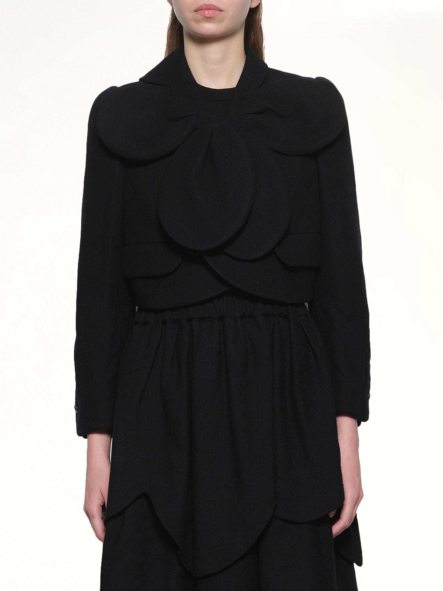 Flower Petal Jacket in Black