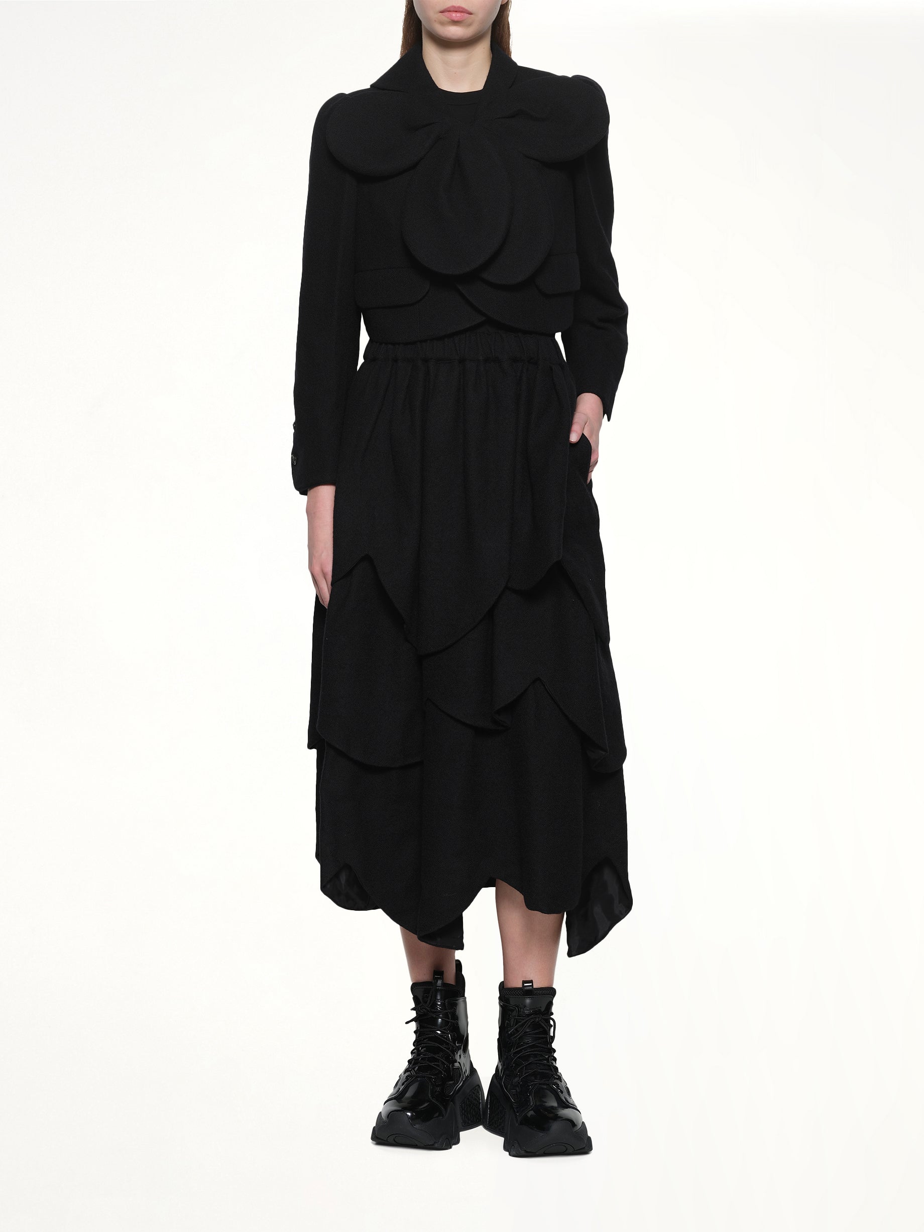 Flower Petal Jacket in Black